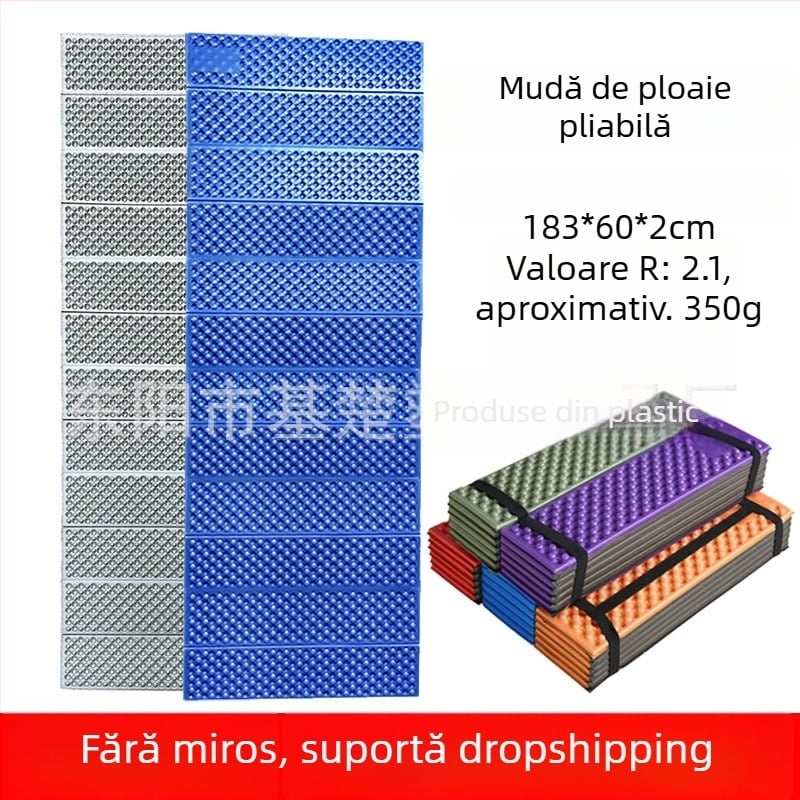 Saltea de camping rezistentă la umezeală, pliabilă, din spumă XPE, model DY-2, pentru 1–2 persoane, antiderapant și rezistent la umiditate