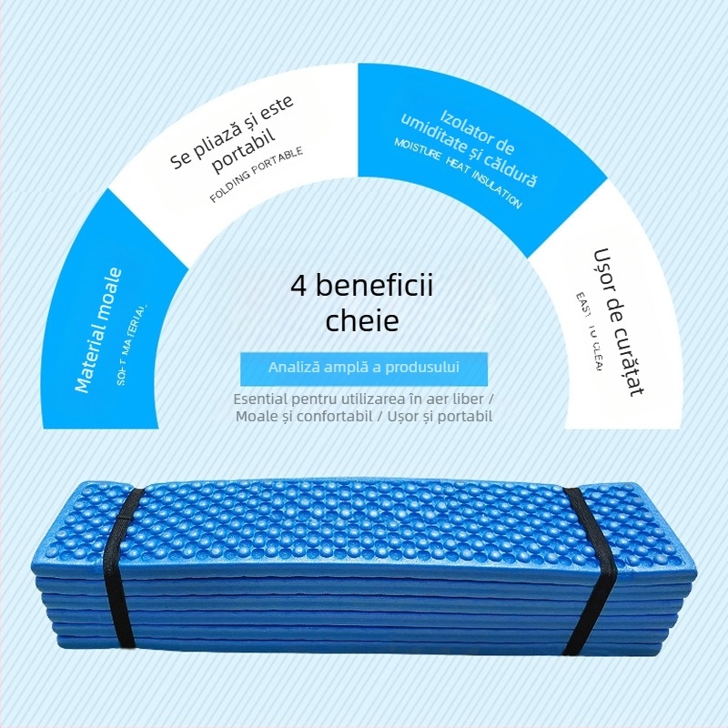 Saltea de camping rezistentă la umezeală, pliabilă, din spumă XPE, model DY-2, pentru 1–2 persoane, antiderapant și rezistent la umiditate