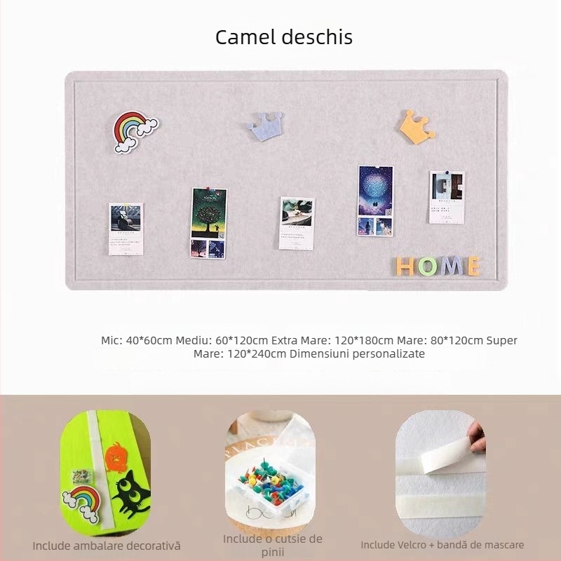 Sticker de perete din fetru – Xiao jia, fibră de poliester, stil modern, gravură