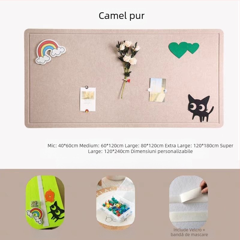 Sticker de perete din fetru – Xiao jia, fibră de poliester, stil modern, gravură