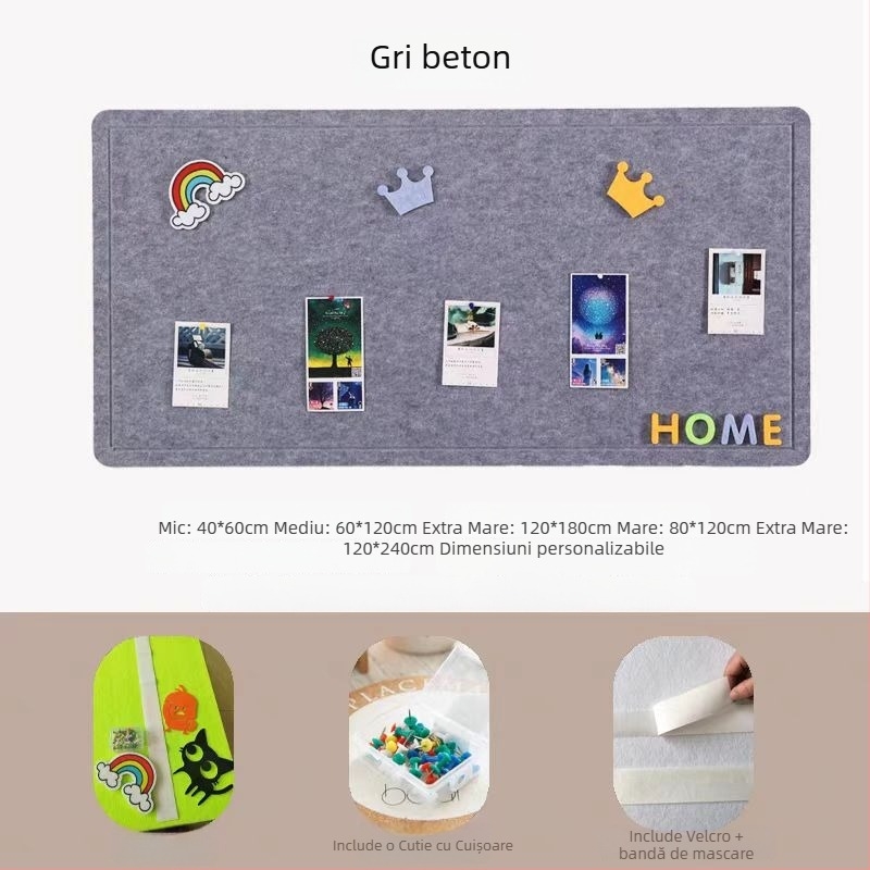 Sticker de perete din fetru – Xiao jia, fibră de poliester, stil modern, gravură