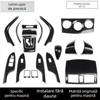 Decal interior din plastic Mahamuzhen pentru ventilarea aerului și întrerupătorul geamului, model 07-13 Toyota Corolla, personalizare disponibilă