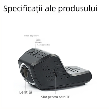 Camera de bord ascunsă pentru parbriz, 1080p, Wi-Fi, înregistrare buclă, unghi 170°