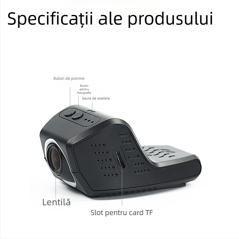Camera de bord ascunsă pentru parbriz, 1080p, Wi-Fi, înregistrare buclă, unghi 170°