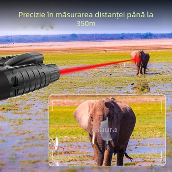 Dispozitiv de vedere nocturn infraroșu cu cameră 4K, zoom digital 8x, măsurare distanță 350 m, baterie 4500 mAh