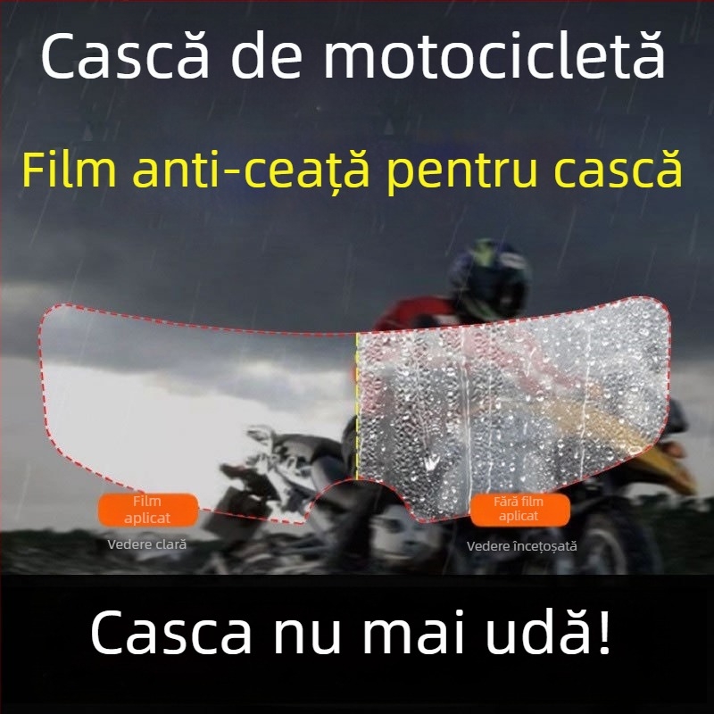 Film pentru vizieră de cască anti-fog și impermeabil la ploaie, universal pentru căști full-face și open-face, ABS material, prelucrare personalizabilă, etichetă privată disponibilă