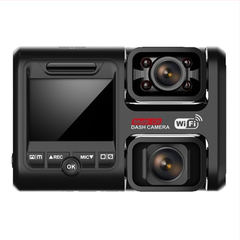 Sistem de înregistrare auto cu două camere față-spate, unghi de 140°, 1080p, înregistrare în buclă, USB/AV, card TF, ecran de 2,0 inch