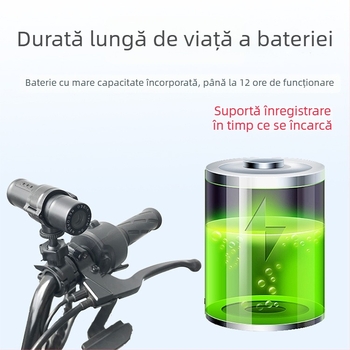 Cameră pentru cască pentru motocicletă și bicicletă de munte cu IP65, Wi‑Fi, 1080p video, unghi de 140°, suport TF card