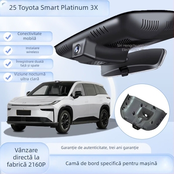Dash Cam Toyota Platinum 3X – 4K Ultra HD, unghi de 150°, viziune de noapte, Wi‑Fi, Înregistrare în buclă