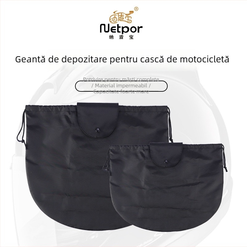 Geantă pentru cască Riding Iron – husă textilă cu șnur, din Oxford impermeabil, pentru căști de motocicletă, sport și schi