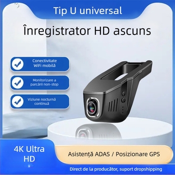 Camera auto cu dublu obiectiv, 1080p, unghi 170°, WiFi, monitorizare parcare