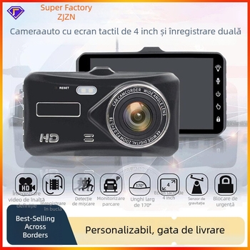 Camera pentru mașină 1080P, ecran IPS tactil, înregistrare față-spate, viziune nocturnă, unghi 170°