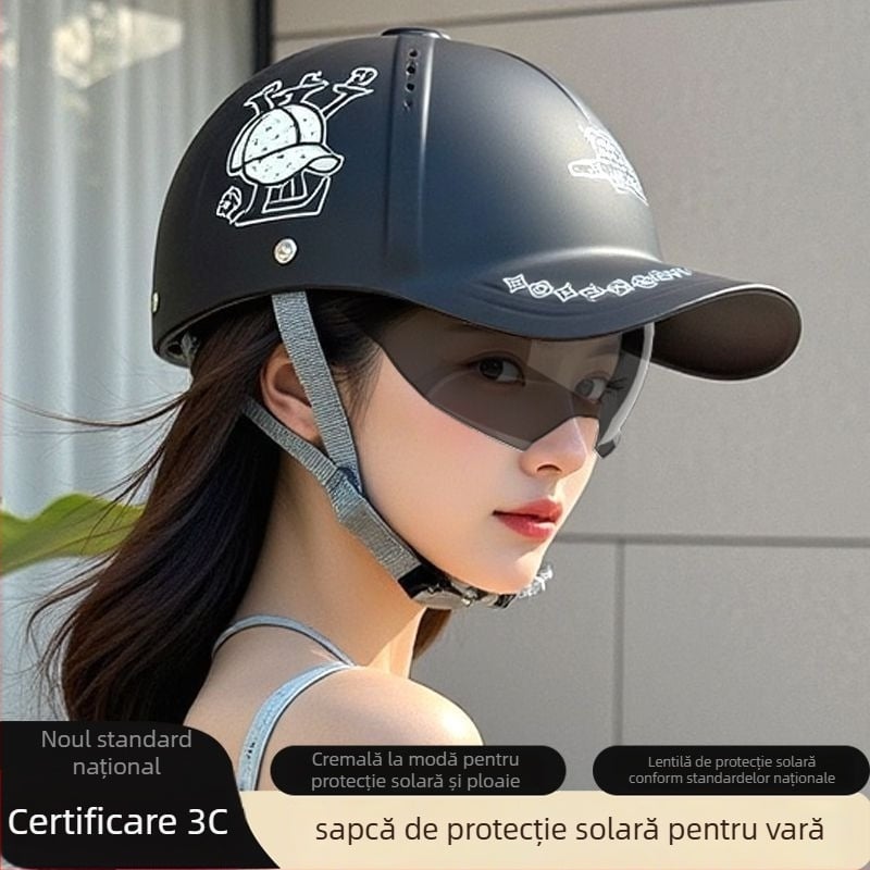 Casca cu vizieră pentru vehicule electrice și motociclete, certificare 3C, toate sezoanele, semiînchisă, securitate premium