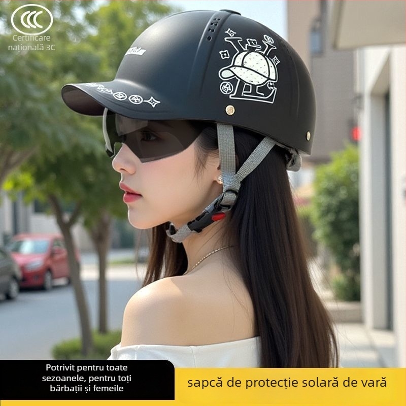 Casca cu vizieră pentru vehicule electrice și motociclete, certificare 3C, toate sezoanele, semiînchisă, securitate premium