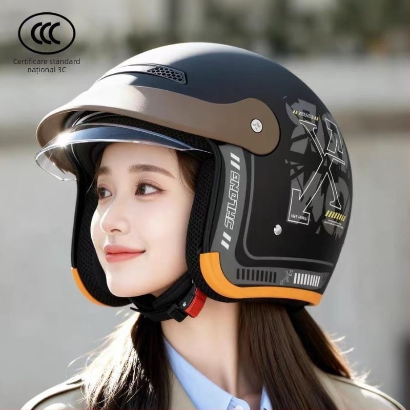 Casca pentru motocicletă electrică, certificat 3C, Push-Type, unisex, pentru toate anotimpurile, căldură de iarnă