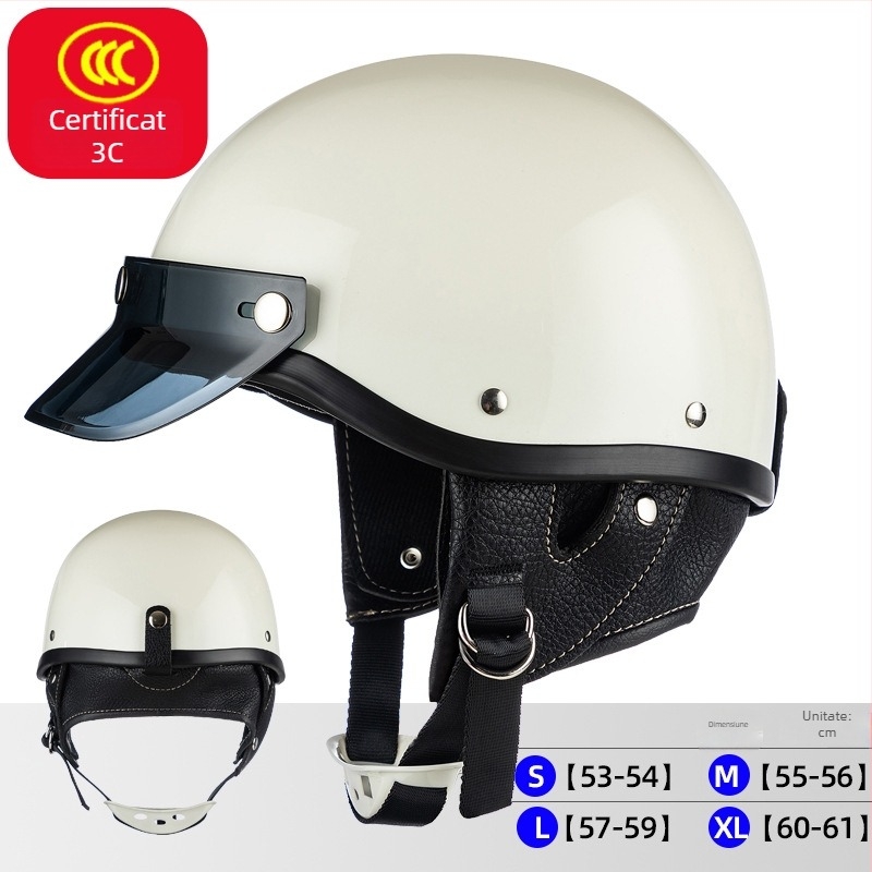 Cască half pentru motociclete electrice | Material ABS, certificat 3C, unisex, pentru naveta urbană