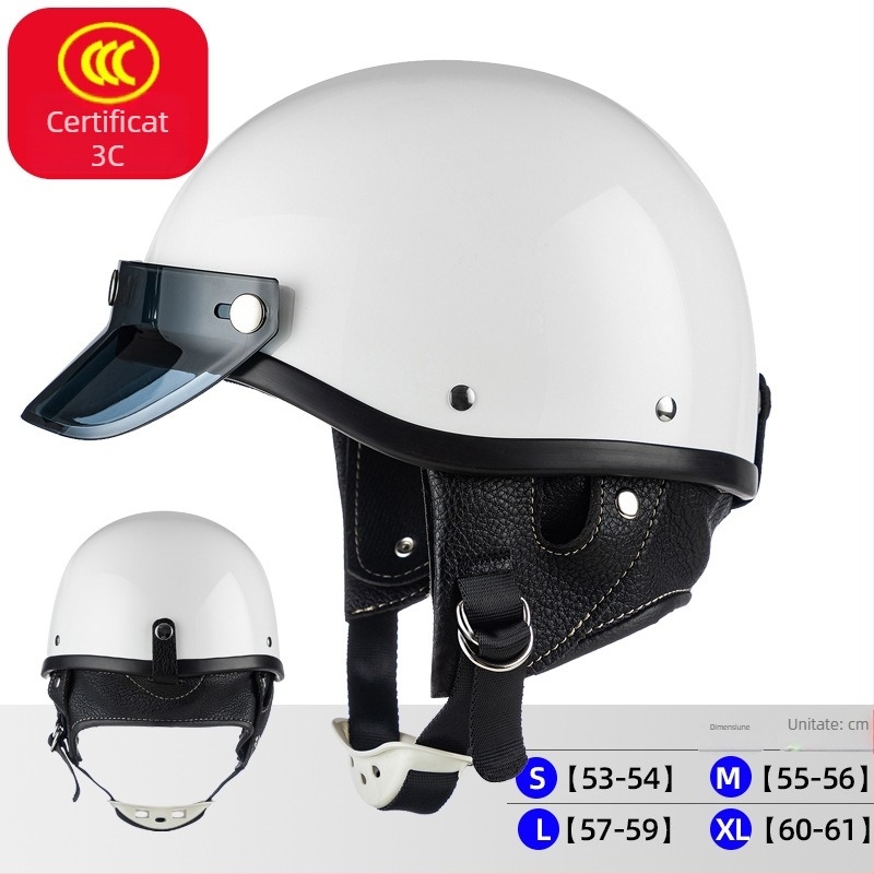 Cască half pentru motociclete electrice | Material ABS, certificat 3C, unisex, pentru naveta urbană