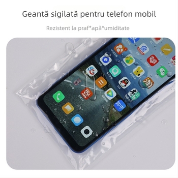 Sac de protecție impermeabil pentru telefonul mobil, compatibil cu ecran tactil, pentru utilizare în exterior, design îngroșat anti-umezeală, pungă PE cu sigilare automată, lungimea sigilării 1–1,5 cm