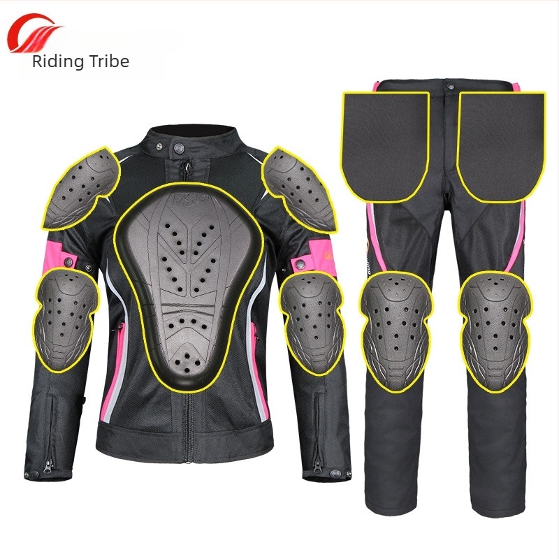 Riding Tribe costum de motocicletă pentru femei, vară impermeabil, croială Slim-Fit, material Oxford și plasă poliesterică, JK-52