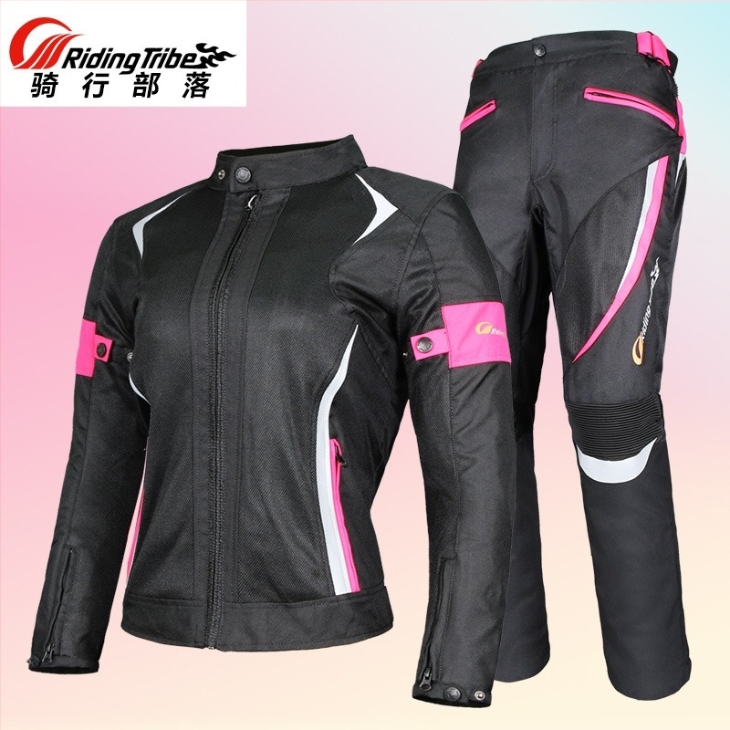 Riding Tribe costum de motocicletă pentru femei, vară impermeabil, croială Slim-Fit, material Oxford și plasă poliesterică, JK-52