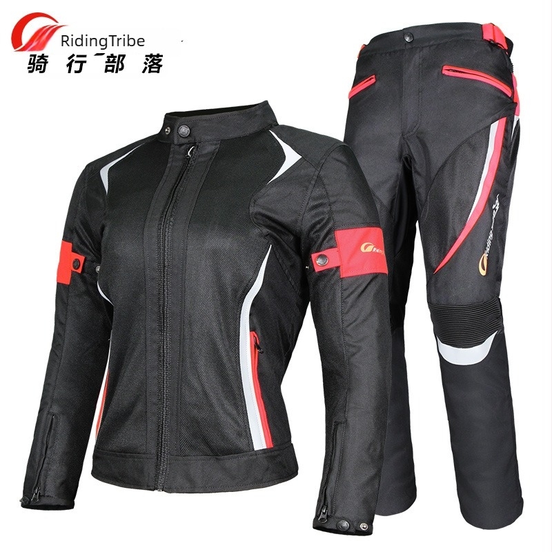Riding Tribe costum de motocicletă pentru femei, vară impermeabil, croială Slim-Fit, material Oxford și plasă poliesterică, JK-52