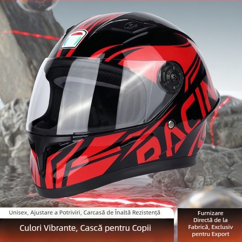 Cască pentru copii cu față completă, din ABS, pentru ciclism, karting și motociclete mici — unisex, toate sezoanele, pentru vehicule electrice