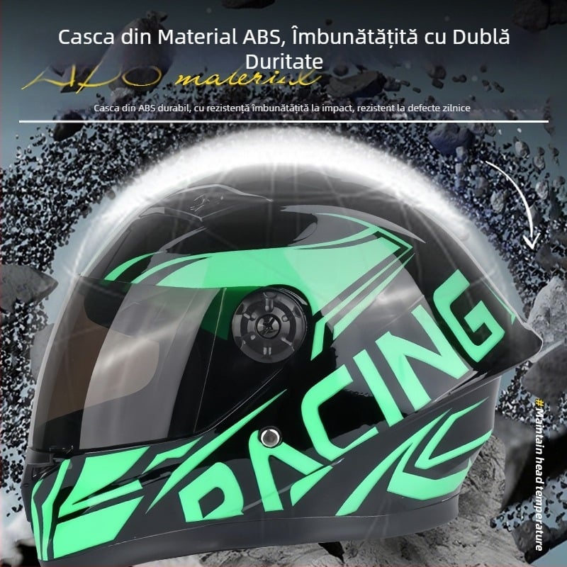 Cască pentru copii cu față completă, din ABS, pentru ciclism, karting și motociclete mici — unisex, toate sezoanele, pentru vehicule electrice