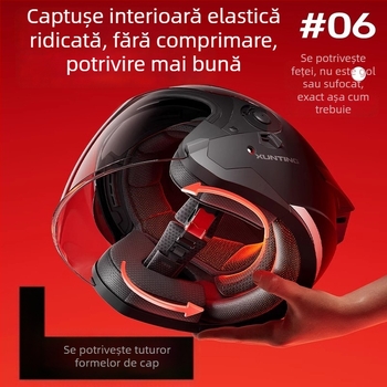 Casca pentru motocicletă 3/4, ABS, certificat 3C, iarnă caldă, pentru vehicule electrice