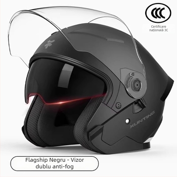 Casca pentru motocicletă 3/4, ABS, certificat 3C, iarnă caldă, pentru vehicule electrice