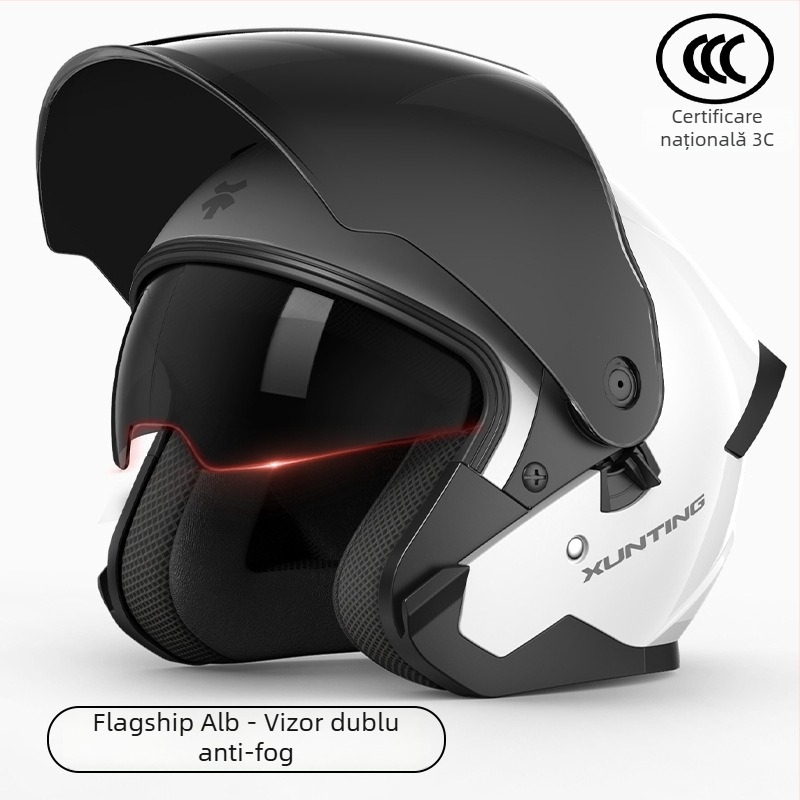 Casca pentru motocicletă 3/4, ABS, certificat 3C, iarnă caldă, pentru vehicule electrice