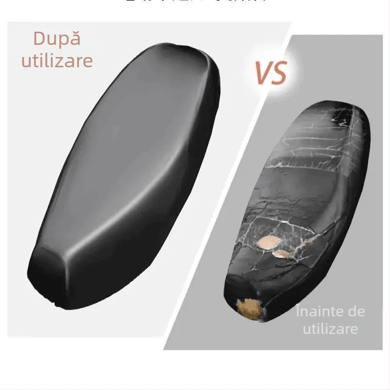 Acoperire din piele pentru scaunul unui vehicul electric; impermeabilă și rezistentă la razele Soarelui; universală pentru toate anotimpurile; model 654984646; potrivită pentru trenuri electrice, motociclete și scutere