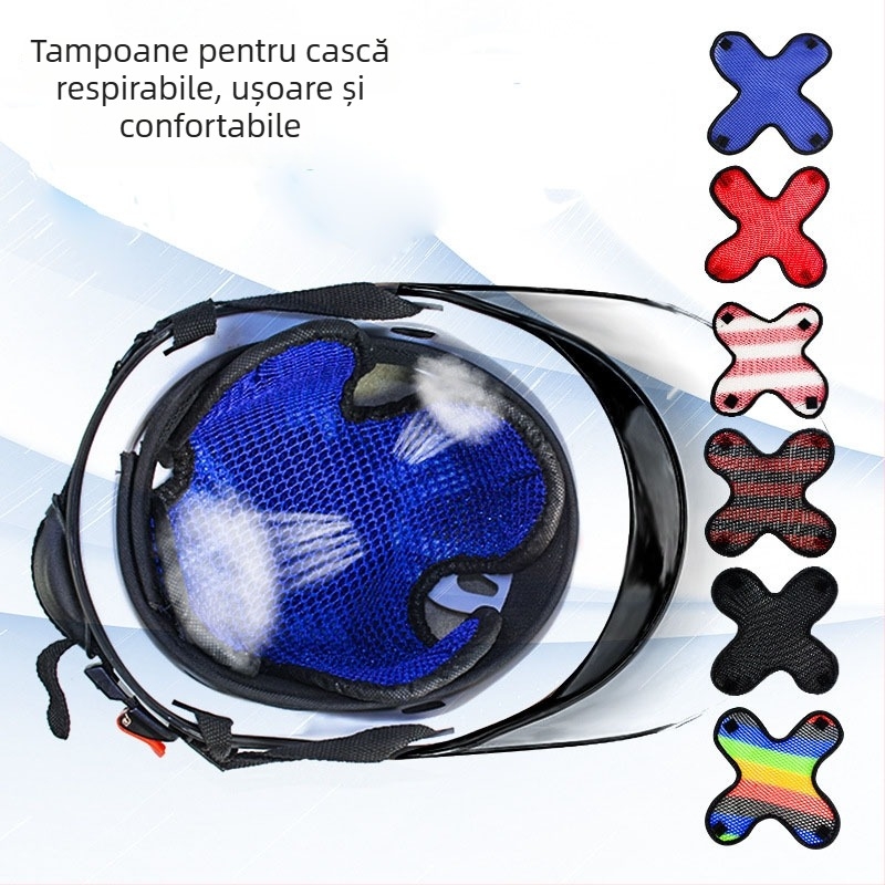 Padă interioară pentru cască cu plasă 3D în formă de faguri, izolație termică și căptușeală respirabilă, model FS001