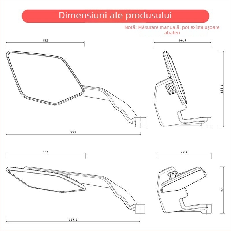 Accesoriu pentru oglindă rabatabil din aliaj de aluminiu pentru Kawasaki Z1000/Z900/Z650/Z400
