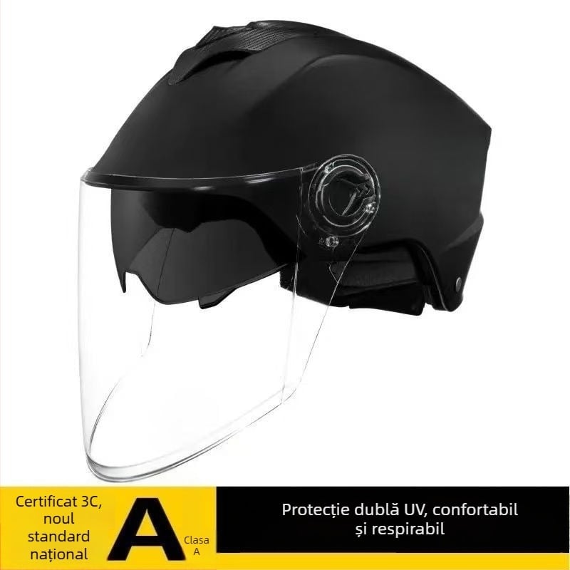 Cască pentru vehicule electrice, cu vizor dublu, respirabilă, unisex, protecție solară de vară, siguranță pe tot sezonul