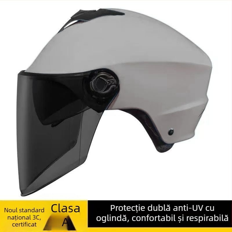 Cască pentru vehicule electrice, cu vizor dublu, respirabilă, unisex, protecție solară de vară, siguranță pe tot sezonul