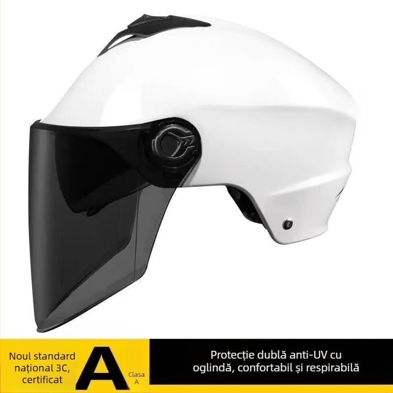 Cască pentru vehicule electrice, cu vizor dublu, respirabilă, unisex, protecție solară de vară, siguranță pe tot sezonul