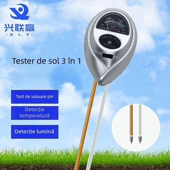 Detector de sol în trei pentru umiditate, pH și nutrienți – model Three in One, marca Xing Lian Win, pentru grădină, cultivarea florilor și plante în ghivece, 91 g.