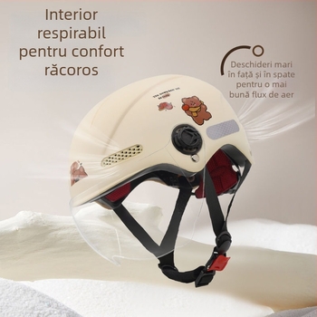 Cască de protecție pentru copii, ABS, cască tip half-helmet, cască de vară, brand Defe/Dengfeng, 3C certificat nr. 2023091105021084