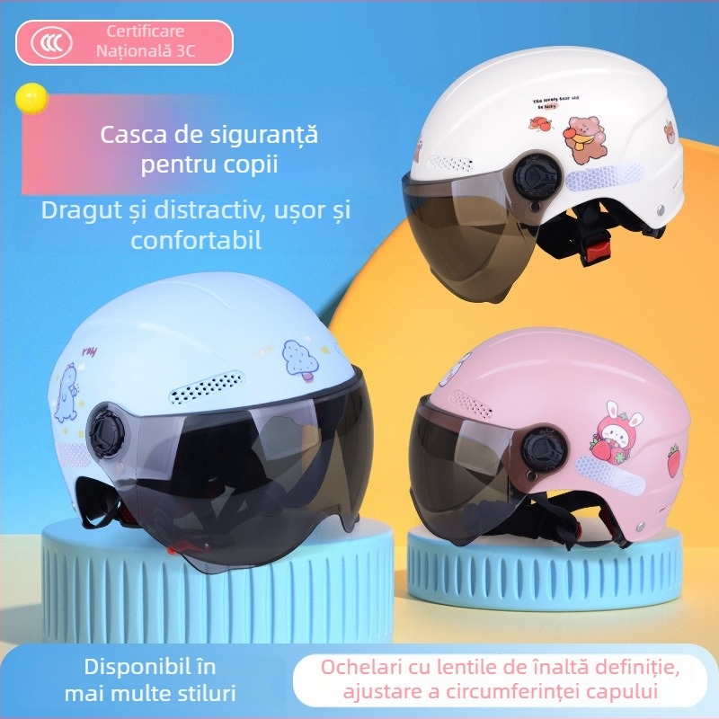 Cască de protecție pentru copii, ABS, cască tip half-helmet, cască de vară, brand Defe/Dengfeng, 3C certificat nr. 2023091105021084