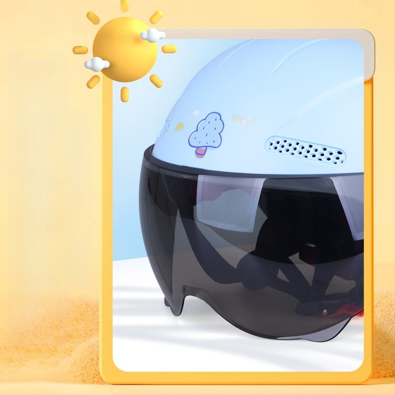 Cască de protecție pentru copii, ABS, cască tip half-helmet, cască de vară, brand Defe/Dengfeng, 3C certificat nr. 2023091105021084
