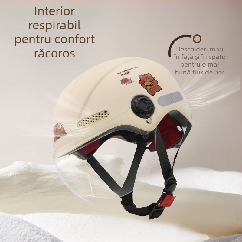 Cască de protecție pentru copii, ABS, cască tip half-helmet, cască de vară, brand Defe/Dengfeng, 3C certificat nr. 2023091105021084