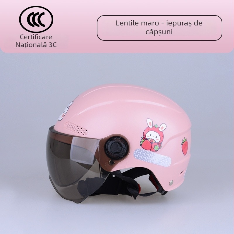 Cască de protecție pentru copii, ABS, cască tip half-helmet, cască de vară, brand Defe/Dengfeng, 3C certificat nr. 2023091105021084