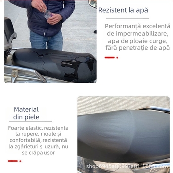 Husă impermeabilă din piele pentru șa, căptușită cu fleece, bidirecțională, cu înaltă elasticitate, universal compatibilă cu vehicule electrice, motociclete și scutere