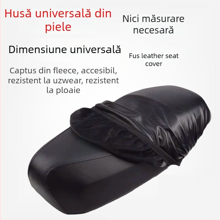 Husă impermeabilă din piele pentru șa, căptușită cu fleece, bidirecțională, cu înaltă elasticitate, universal compatibilă cu vehicule electrice, motociclete și scutere