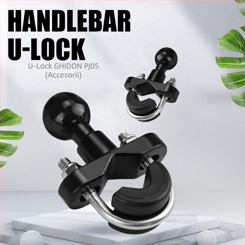 Iron Ride PJ05 Set ghidon cu cap de bilă de 23 mm, suport pentru telefon, pentru motocicletă/bicicletă