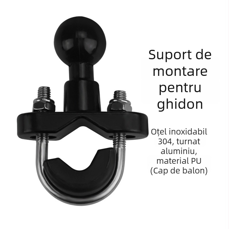 Iron Ride PJ05 Set ghidon cu cap de bilă de 23 mm, suport pentru telefon, pentru motocicletă/bicicletă