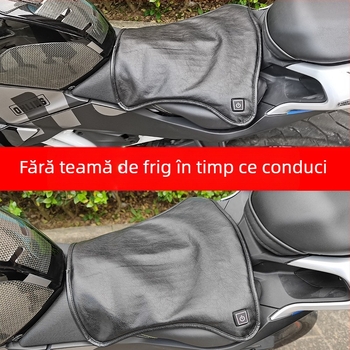 Perna încălzită pentru motocicletă 12V, PU din piele sintetică, control temperatură în 3 trepte 45–60°C, cablu 1,2 m, MP10101 IZTOSS