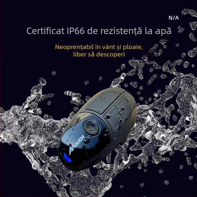 Casca de motocicletă Bluetooth – Rezistentă la apă, Intercom, Distanța de transmisie 10 m, Bluetooth 1.1, Durata de viață a bateriei 300