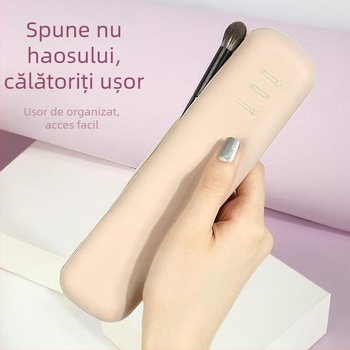 Geantă de depozitare pentru pensule de machiaj, din silicon impermeabil, portabilă pentru călătorii, cu închidere magnetică