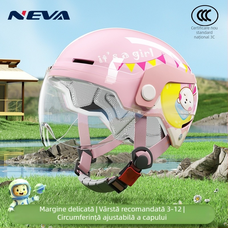 Cască pentru copii de tip half-helmet pentru motociclete electrice, ABS, Gb811-2022a, certificat 3C